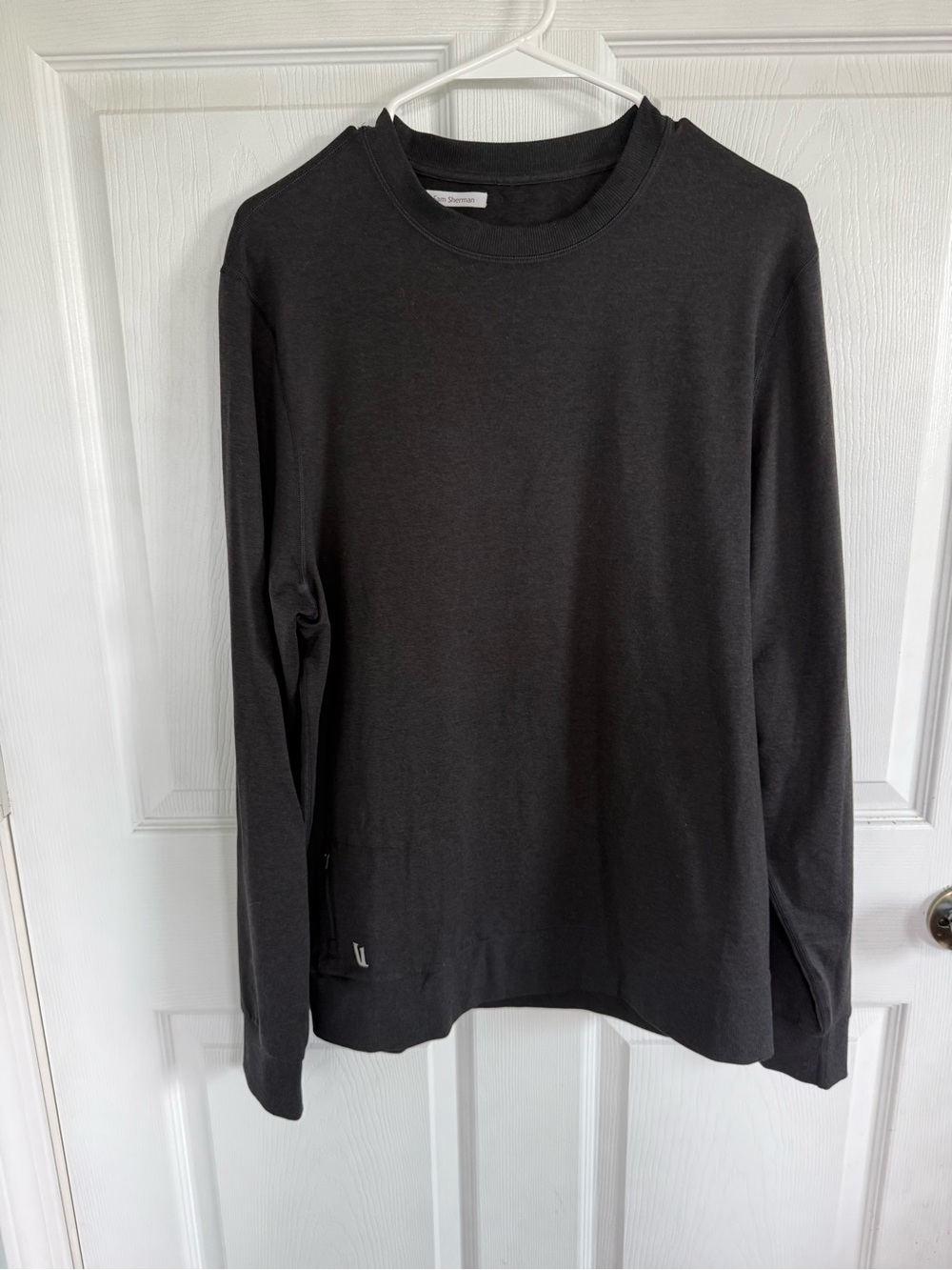 Vuori Men’s Large Ponto Performance Crewneck Pullover Black Zip Pocket